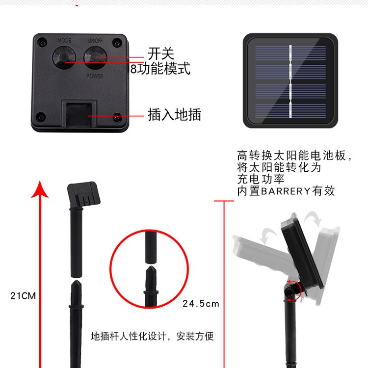 LED Bola de burbuja solar Cadena de luz bola de cristal gota de agua estrella de cinco puntas decoración de vacaciones de Navidad al aire libre a prueba de agua luces de colores