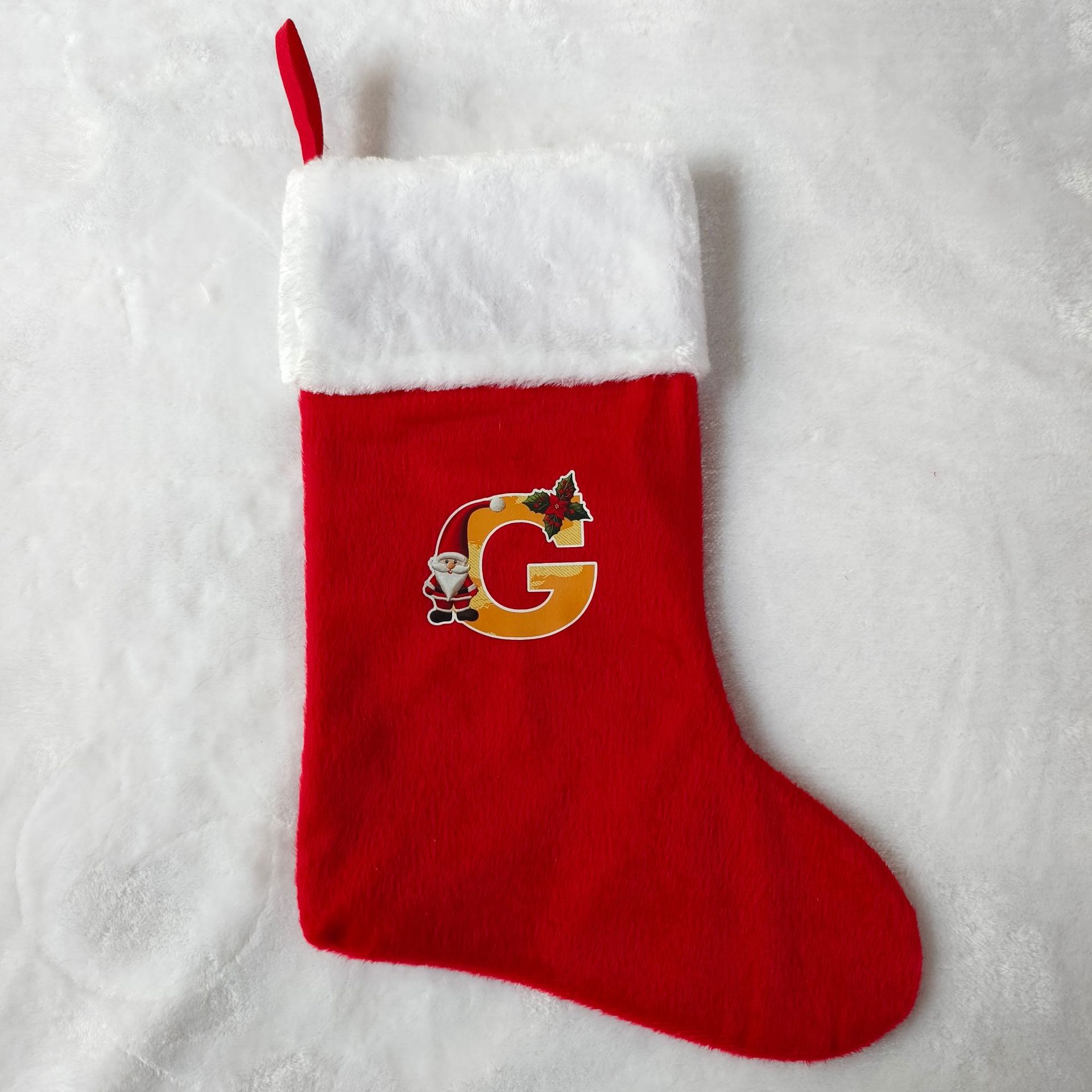 letras transfronterizas calcetines de Navidad encantadores y divertidos letras inglesas calcetines de Navidad creativas letras de Santa Claus