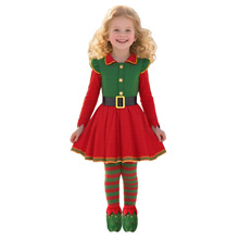 女童精灵服  圣诞节精灵服装 节日派对圣诞主题演出cos服