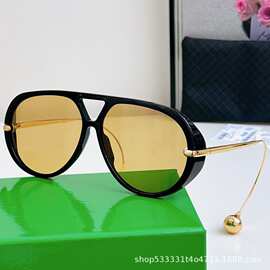 跨境专供板材高品质飞行员太阳镜女1273肯豆同款钢珠版蛤蟆镜墨镜