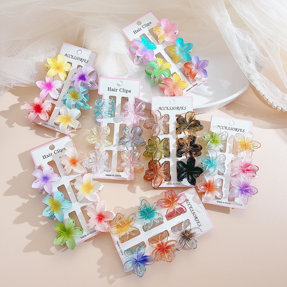 European and American New Cross-border Color Egg Flower Grab Clip High-grade Half-style Hair Clip Women's Back Head Shark Clip Hair Accessories