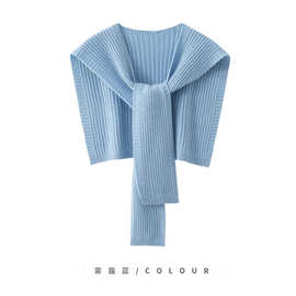 支持代发春夏披肩新款上档次女系带纯色空调房针织围巾女坎肩搭肩