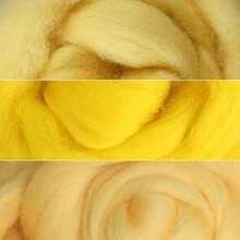 新西兰考力代羊毛毡戳戳乐手工diy材料羊毛条黄色系