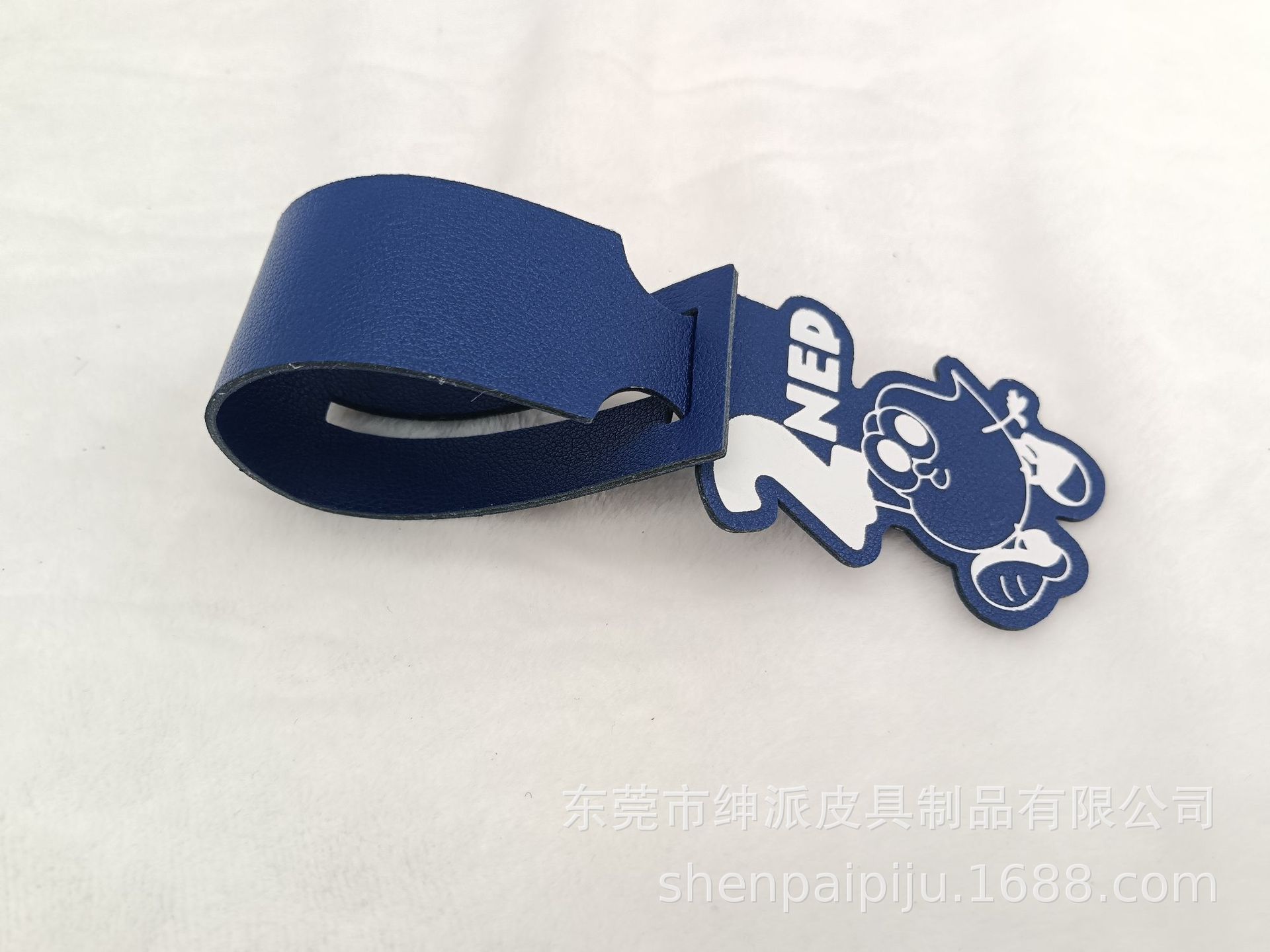 一体式行李牌PU皮 烫白烫金logo定制