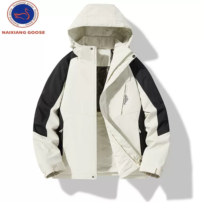 棉衣男冬季防风防泼水保暖棉服情侣百搭户外防寒加厚拼色运动外套