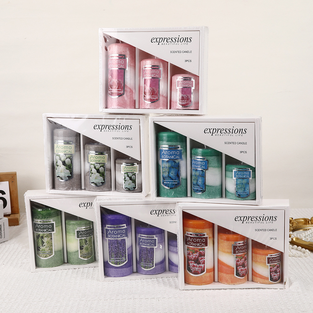 Cera de flor de hielo clásica vela de fragancia cilíndrica al por mayor hogar sin humo boda romántica juego de cera de poste largo transfronterizo