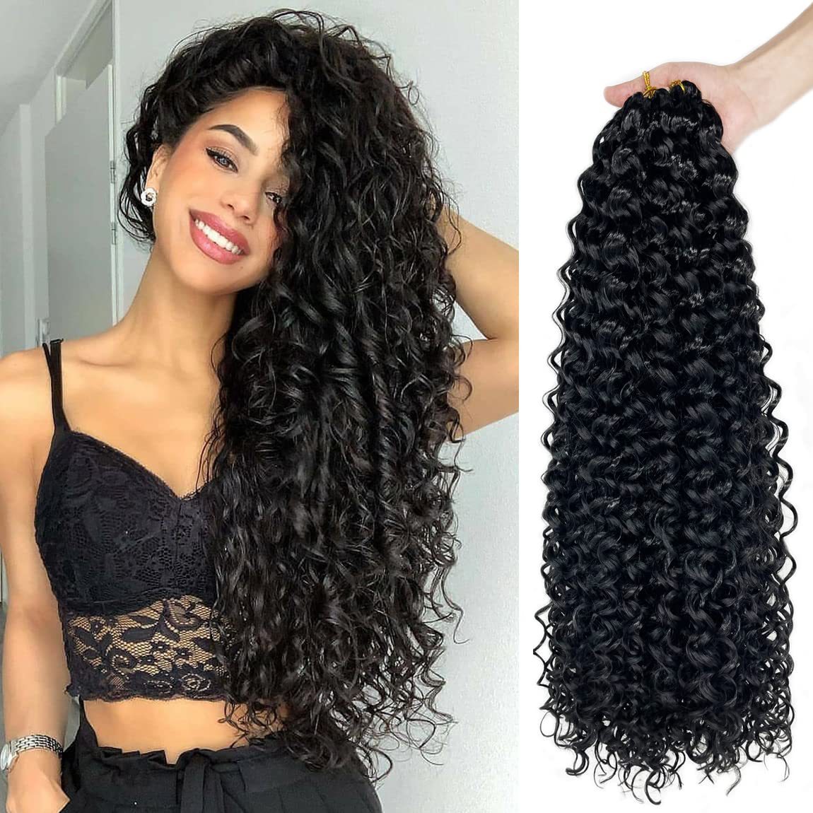 Hawaii roll HAWALL CURL peluca blanca ganchillo pelo África sucia trenza 24inch120g al por mayor