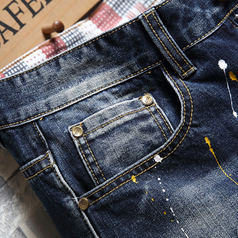 Pantaloncini jeans uomo distressed taglio dritto casual vintage_voghion.com