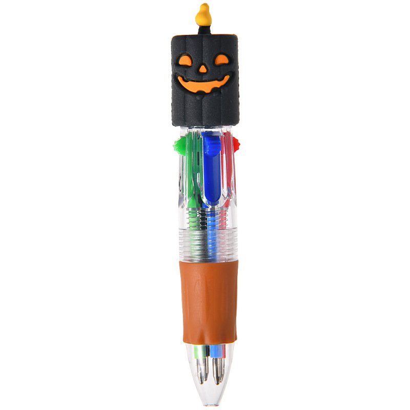 ハロウィンシリーズ 4色プレスボールペン ミニペン かわいいショートペン 持ち運びやすい 学生ハンドブック マルチカラーペン|undefined