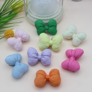Cotton Cute Three-dimensional Bow Accessories Candy Color Fabric Bag DIY Hair Accessories Clothing Socks Gloves Accessories