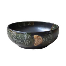 台上洗手盆批发厂家景德镇美观手工绘制面盆复古花色陶瓷艺术盆