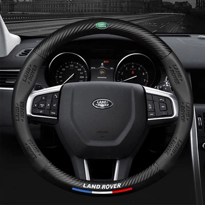 Car Logo Car Modification Ultra-Thin | Steering wheel cover - round-land-roverblack-38cm