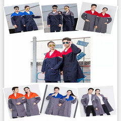 工作服男裝藍大褂迷彩勞保服春秋長袖款搬運耐磨汽修耐髒罩衣印字