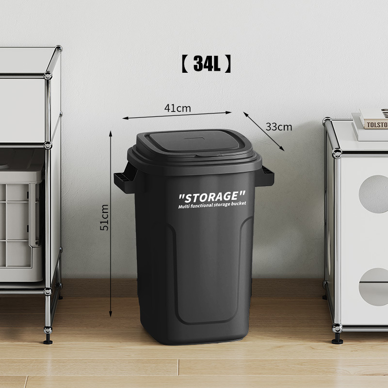 キッチンゴミ箱家庭用新しい大型蓋付き高さ紙バスケット家庭用屋外インダストリアルスタイル大容量ゴミ箱|undefined