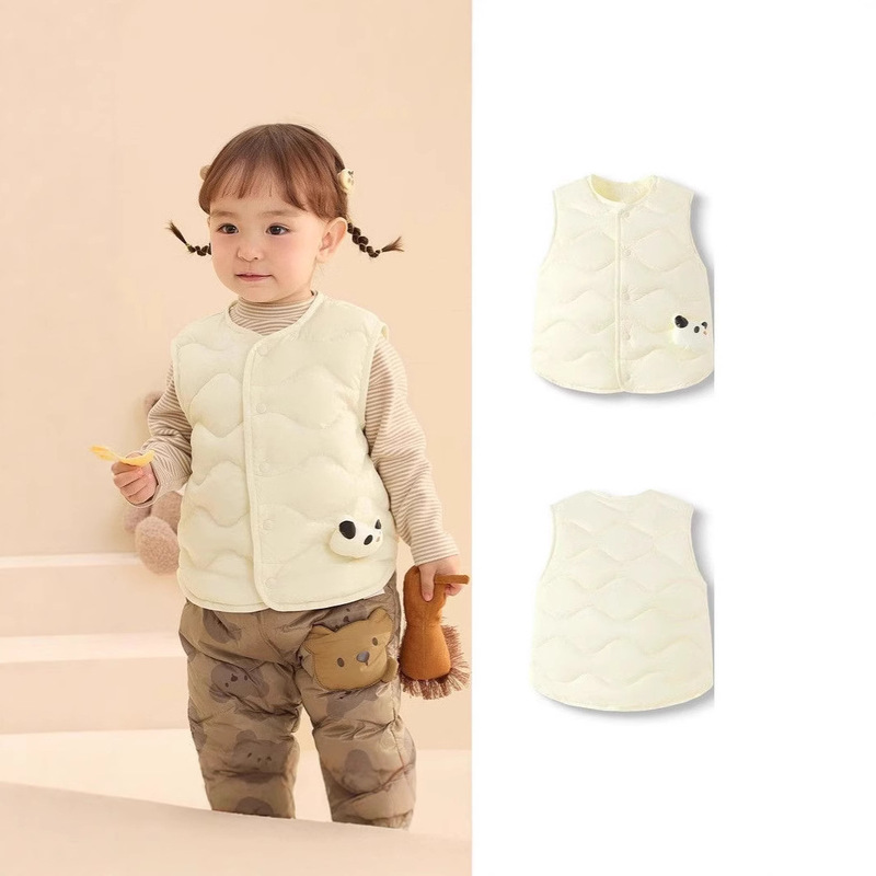 Baby down Vest Boys and Girls Lightweight Vest 2025 Style Outdoor Baby Vest Sleeveless down Jacket