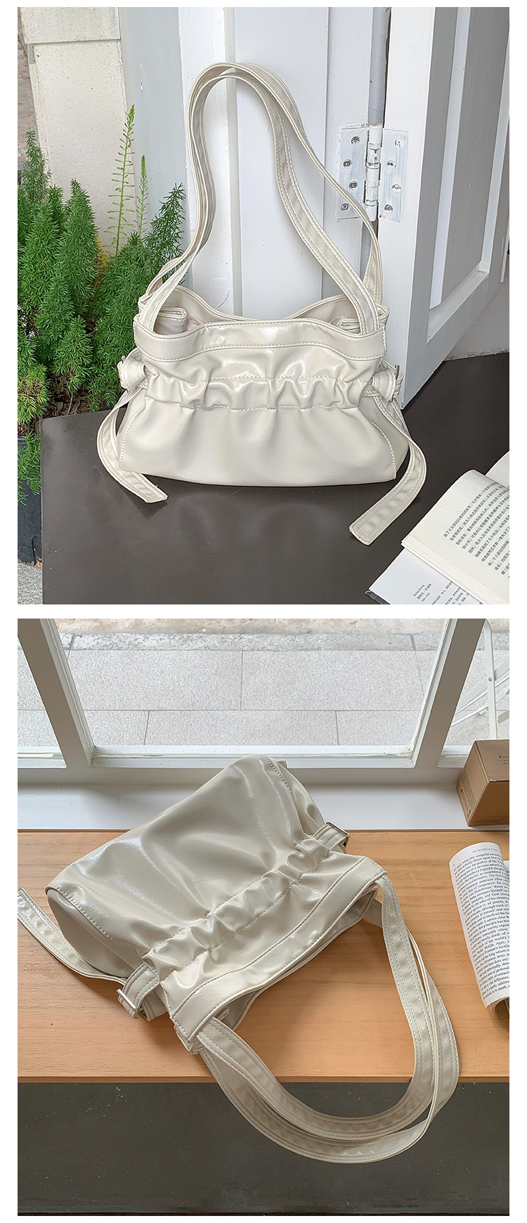 Borsa tote in morbida pelle per pendolari, grande capacità, da donna, versione coreana di nicchia, nuova borsa plissettata estiva da donna, singola_voghion.com