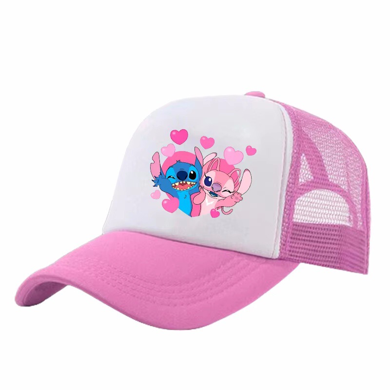 Lilo & Stitch Baseball Cap for Students, Adjustable Casual Hip-Hop Printed Mesh Sun Hat, Classic Cotton Cap