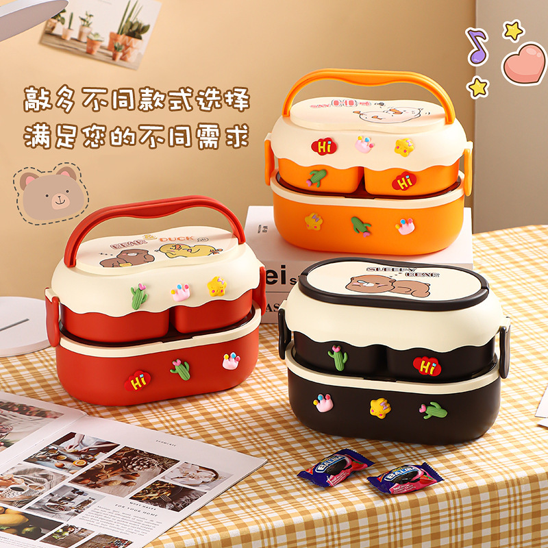 ins cute portable lunch box for students...