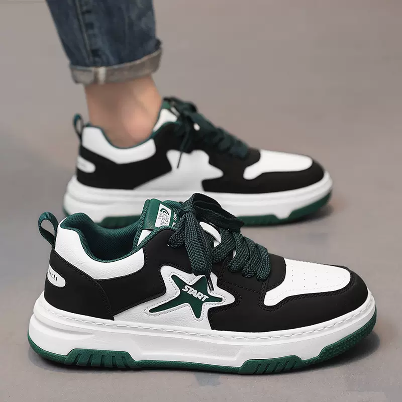 国潮男鞋秋季2024新款学生运动休闲板鞋小众软底工作百搭星星潮鞋