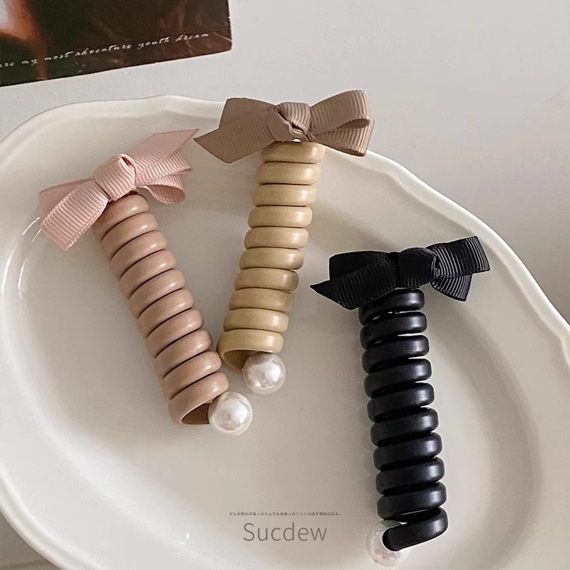 arco japonés línea telefónica anillo de cabello alta cuerda de cabello elástica cuerda de cabello de cola de caballo alta sensación baja trenzada artefacto de cabello tocado