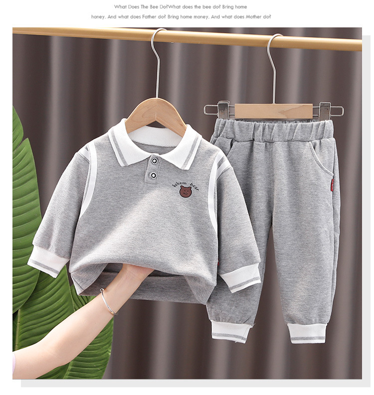 Two piece set of trendy lapel hoodies for young and medium-sized children, 2021 early autumn new handsome_voghion.com