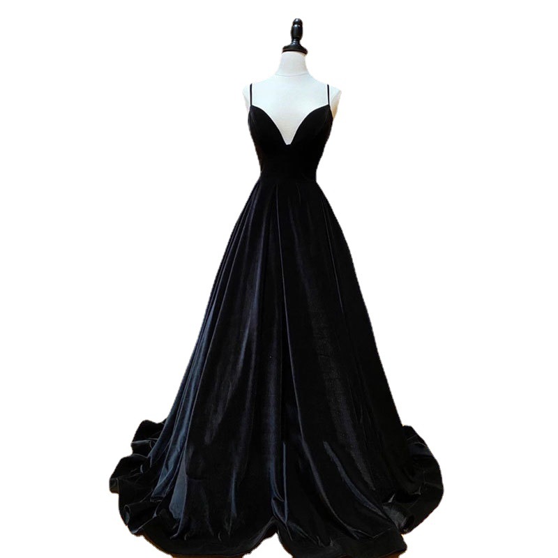 El comercio exterior de Europa y América Amazon AliExpress deseo sexy nuevo largo elegante sexy vestido de adelgazamiento negro