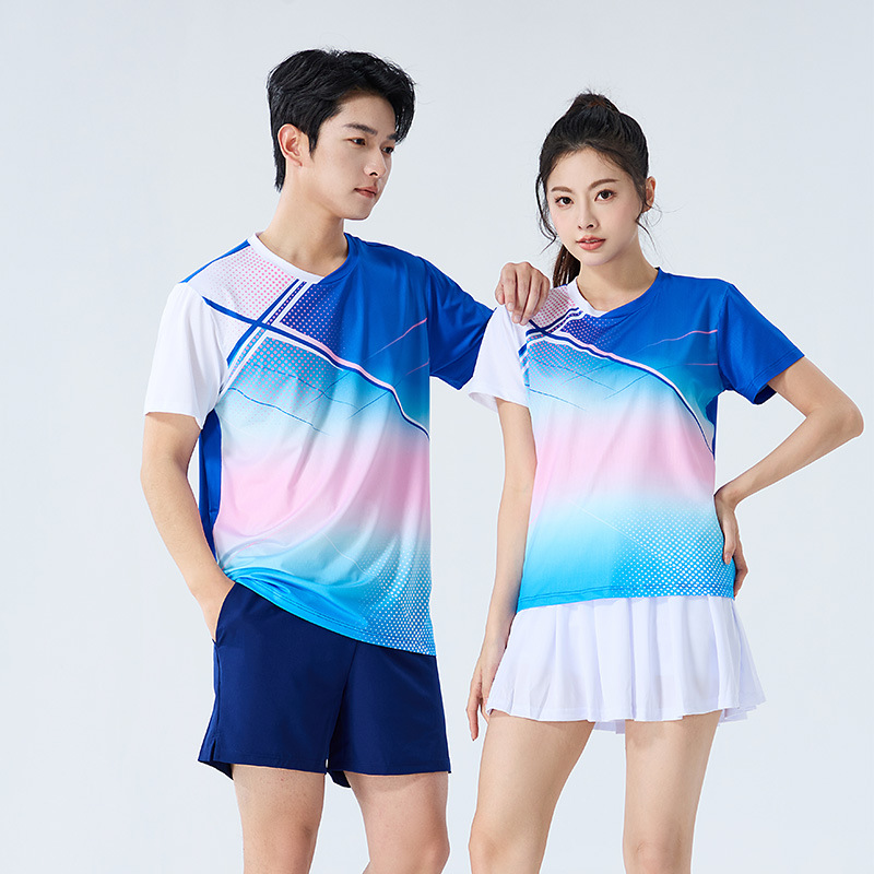 New Badminton Clothing Sports suit Adult Men's and Women's Printing Team Clothing Quick-drying Game Training Couples Ball Clothes
