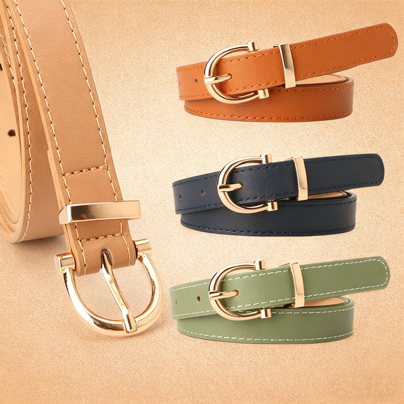 Korean Style Clothing with Belt Wholesale Jeans Decorative Thin Belt Women's New Pin Buckle Waistband High-End Feel