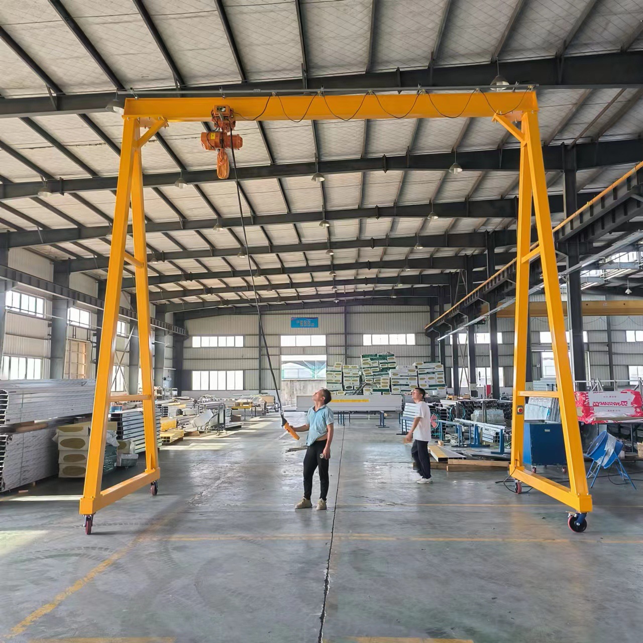 上海晔创2t手推移动龙门架 0.5t小型简易门机 桥式龙门吊 KBK轨道