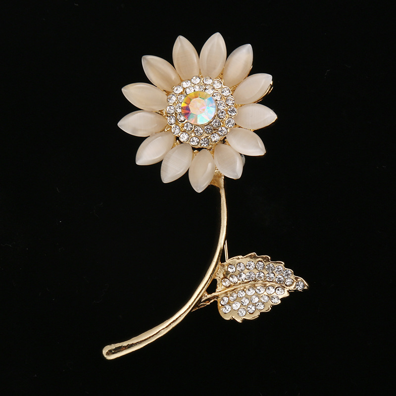 2024 nuevo día de la madre venta caliente broche de ópalo mujer con incrustaciones de diamantes de imitación broche accesorios de ropa joyería