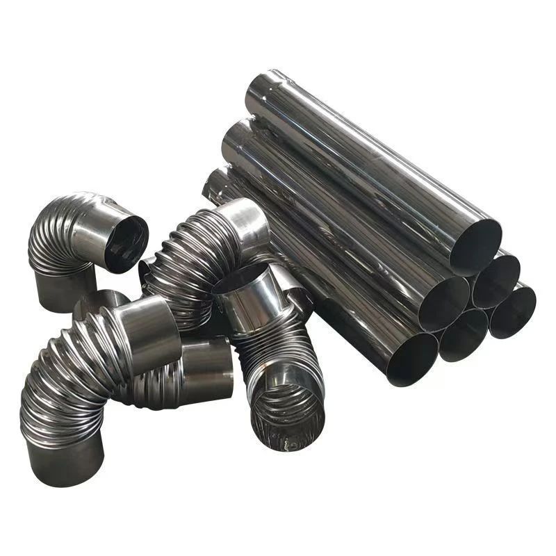 Outdoor Wood Stove Chimney Stainless Steel Exhaust Pipe Heating Stove Wood Water Heater Gas Pipeline