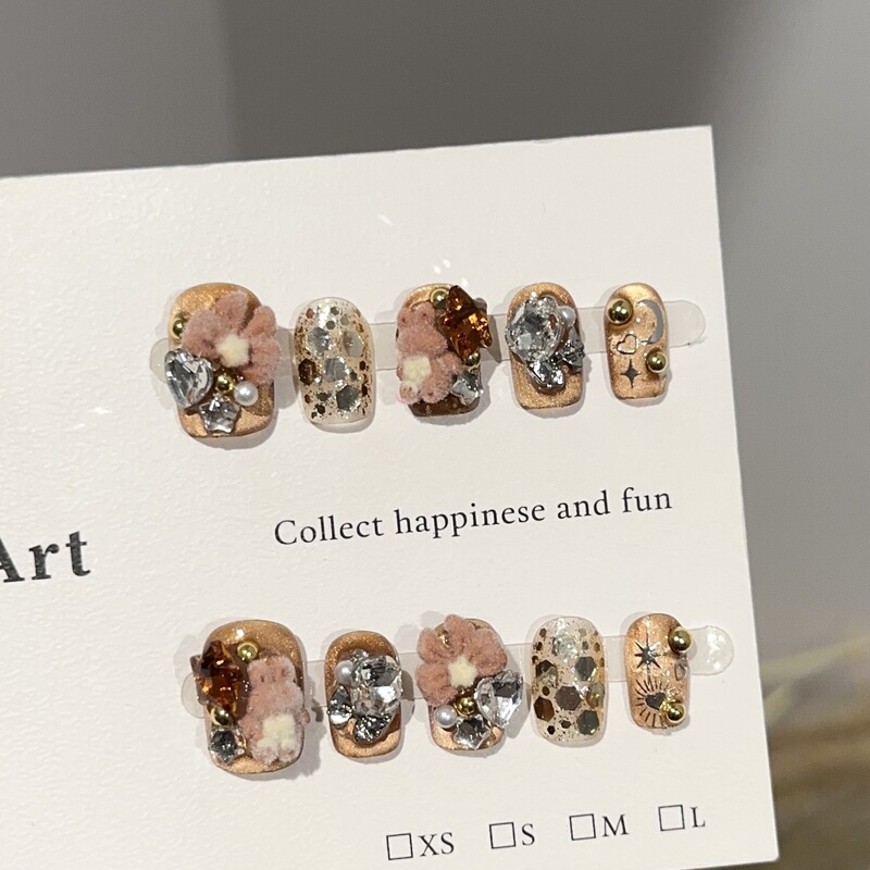 Purely Handmade Wearable Nails, High-End Autumn and Winter Maillard Brown Short Manicure Patches, Sweet and Cute Fake Nail Patches Purely Handmade Wearable Nails, High-End Autumn and Winter Maillard Brown Short Manicure Patches, Sweet and Cute Fake Nail Patches