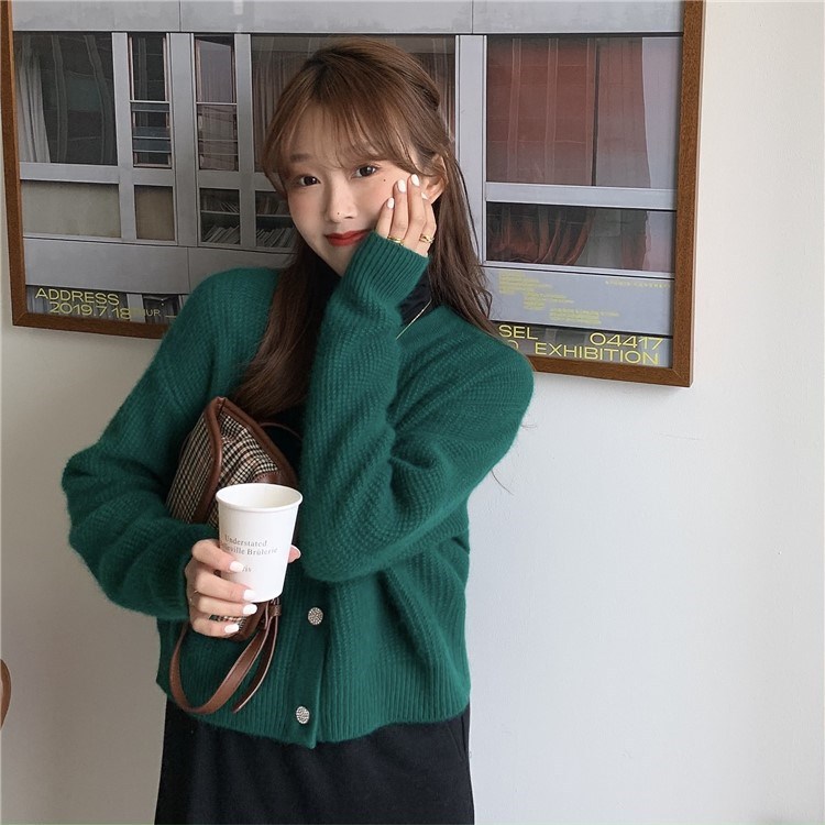 Japanese retro sweater 2022 Autumn new style soft and fluffy knitted sweater, loose short cardigan jacket for women pic 16