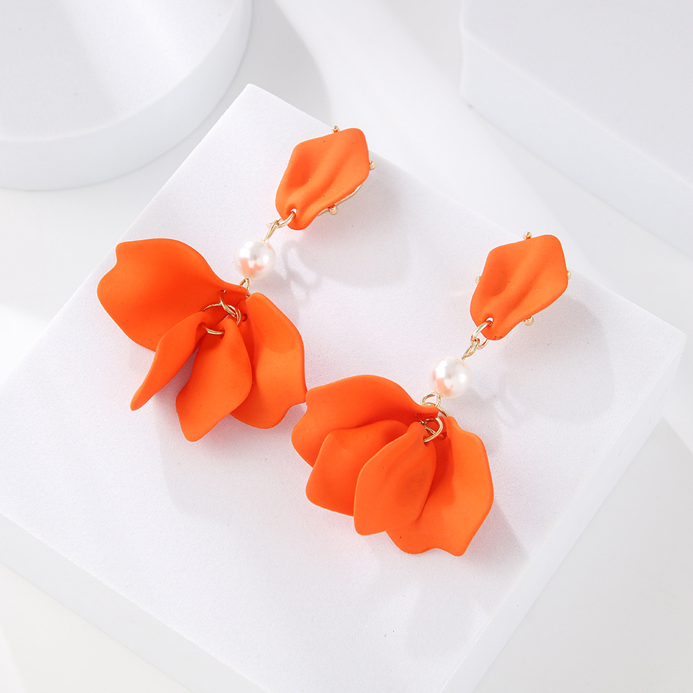 1 Pair Simple Style Leaf Stoving Varnish Arylic Drop Earrings display picture 2