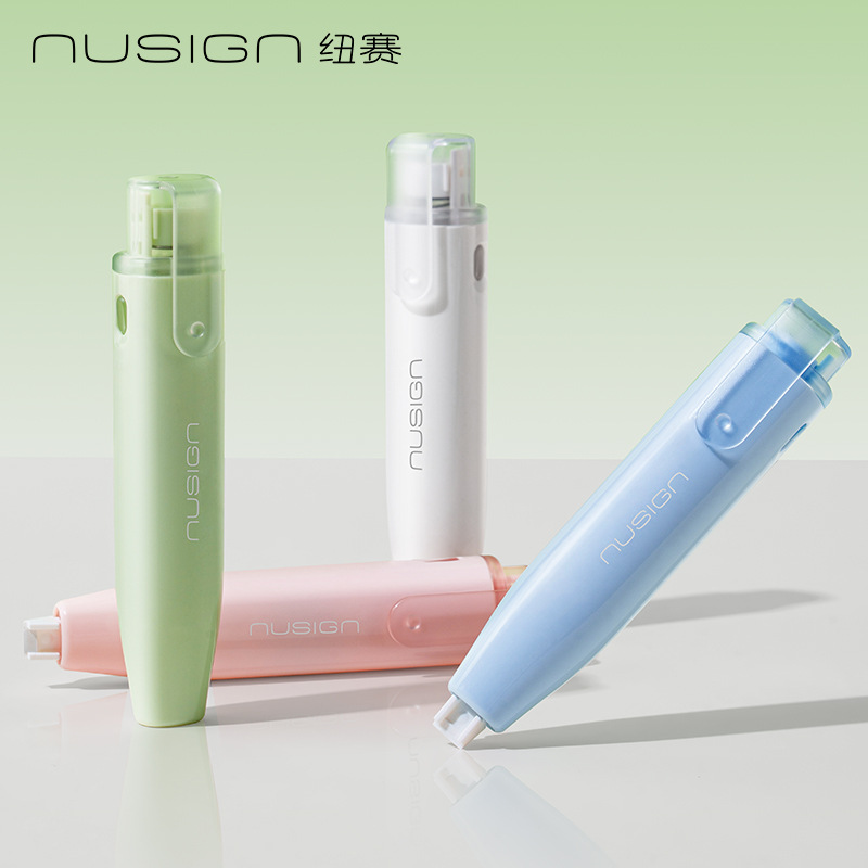 得力NS173按动静音笔型修正带5mm*6m涂改带学生办公6m改正带