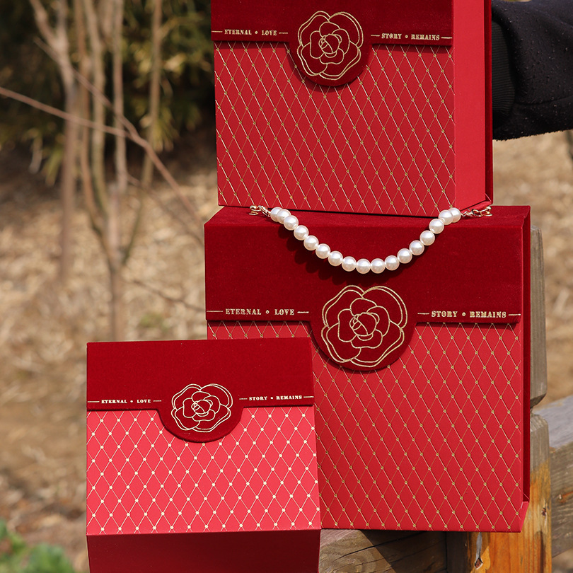 24.5x 25x 9.5cm-A13 진주 휴대용 버건디