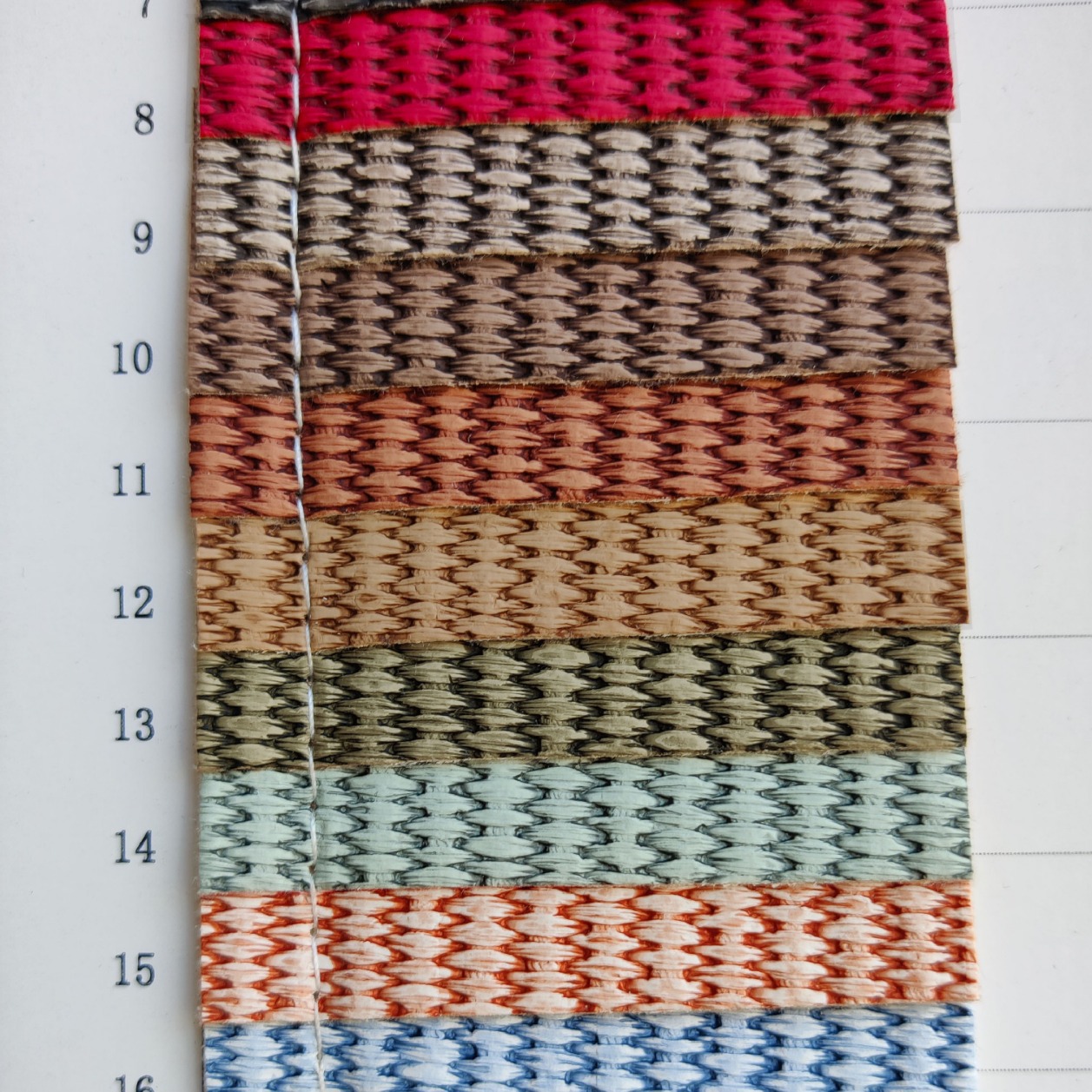 PVC artificial leather straw mat woven leather fabric handbag bag background wall soft bag imitation straw woven embossed shoes material