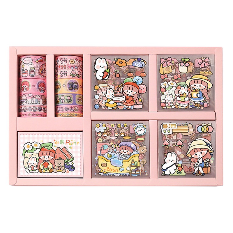 Ziyi AKi-Juego de pegatinas de cinta de nota de salsa, pegatina decorativa de alto valor con patrón pequeño, Guka, gran oferta transfronteriza