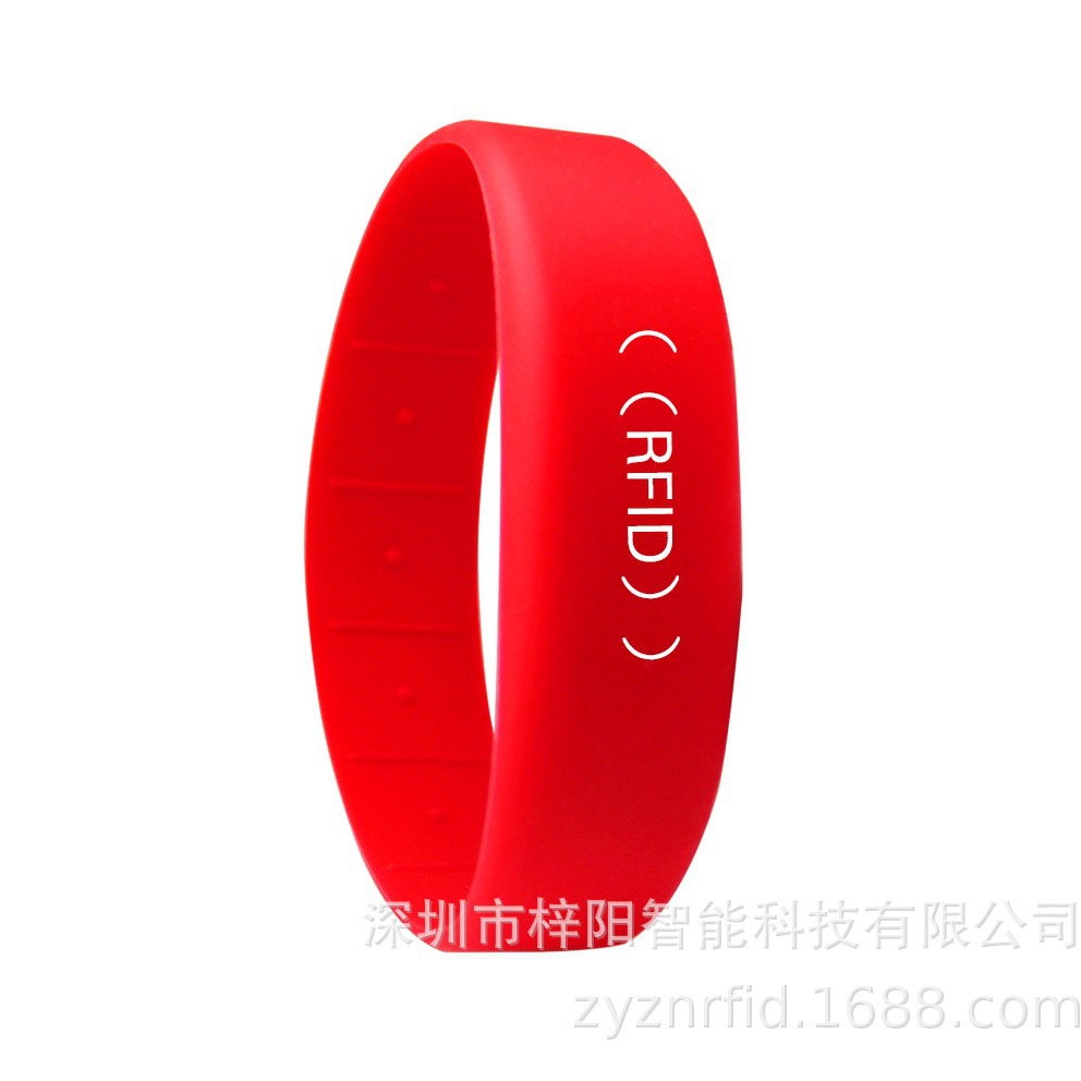 水上乐园RFID硅胶腕带 F08芯片可调节环保防水腕带 充值消费腕带