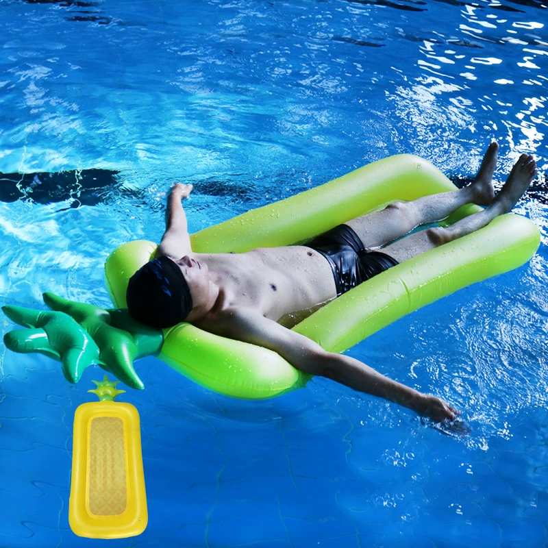 Надувной плавающий ряд с ананасом, большое плавательное кольцо с сетчатым креслом, складное водоснабжение, утолщенная плавающая кровать из ПВХ