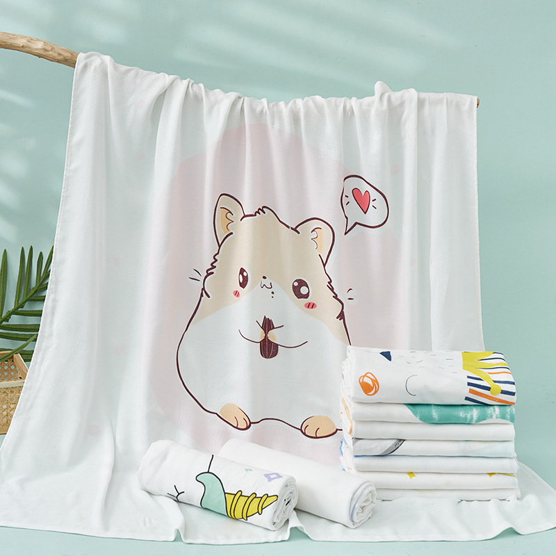 Newborn Summer Gauze Bath Towel Baby Blanket Bamboo Cotton Swaddling Towel Blanket Gauze Children's Blanket Cross-Border