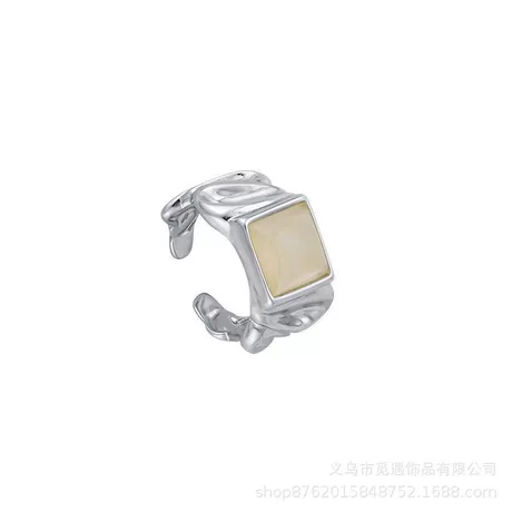 方糖晶石开口食指戒指女ins潮法式轻奢小众高级时尚指环个性手饰