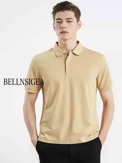 BE Men's 2026 New Summer Premium Casual Pima Cotton Polo Shirt Short Sleeve Men's Comfortable Breathable T-Shirt