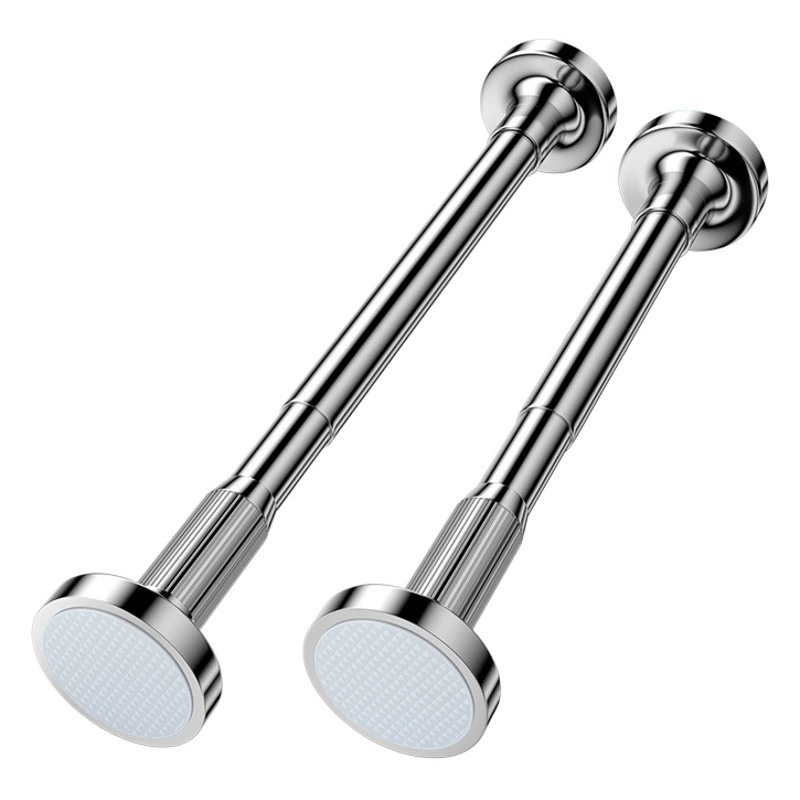 [Бесплатная доставка] Сушилка для одежды из нержавеющей стали, телескопическая карнизная штанга для ванной комнаты, без дырокола, карниз для душа, карниз для спальни