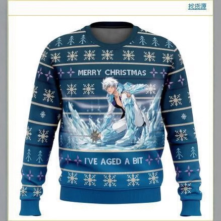 Venta directa de fábrica hombres casuales de todo fósforo hombro de manga larga suéter suelto cuello redondo estampado digital 3D spot