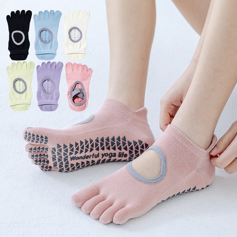 Five-Finger Yoga Socks for Women, Professional Non-Slip, Breathable Thin Summer Style, Fitness Training, Pilates-Specific Split-Toe Ankle Socks