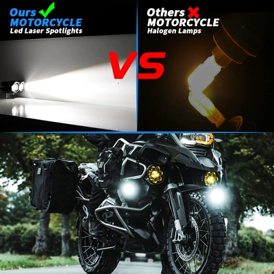 Motorcycle headlights, headlights 2 Lights, Dual-Color Small Steel Cannon