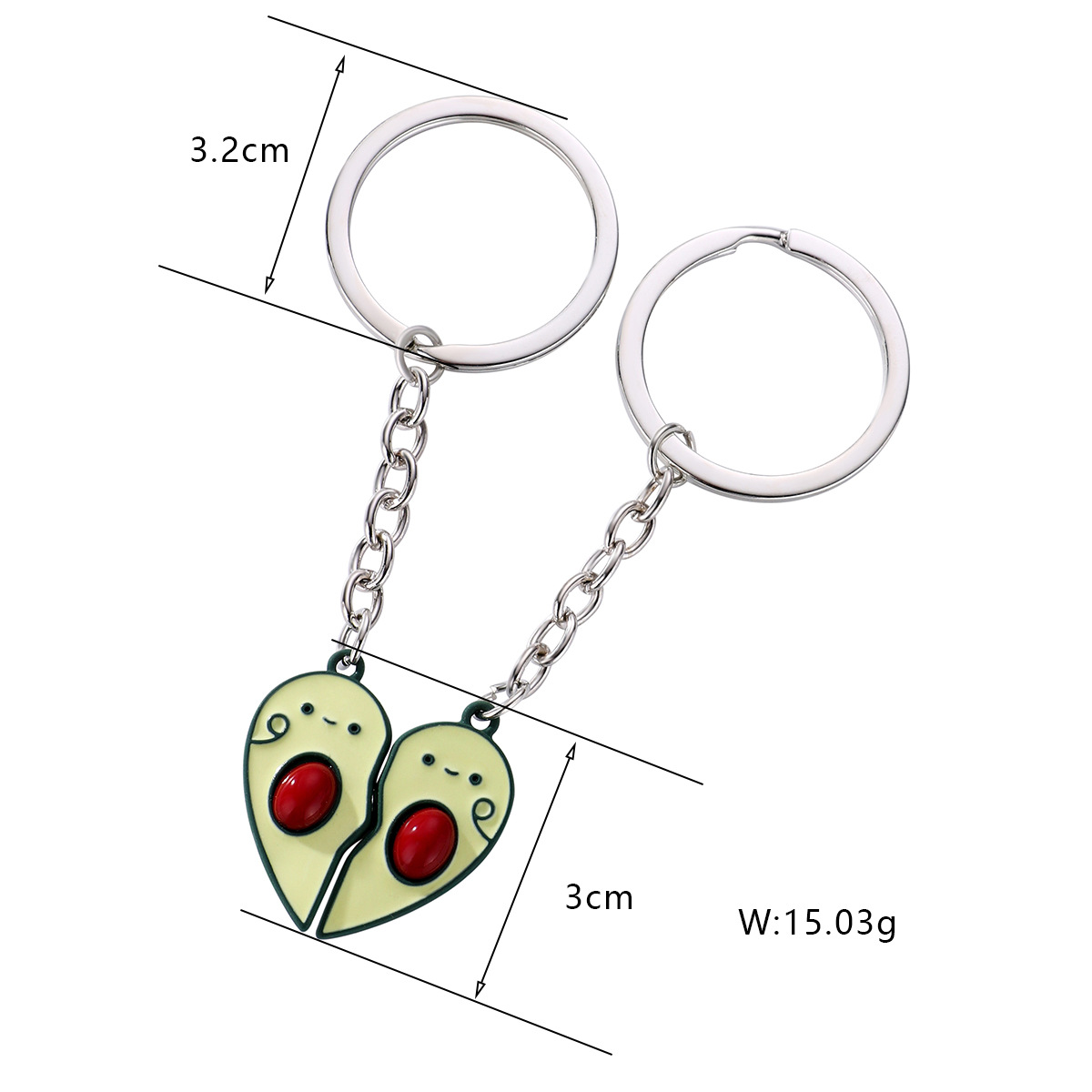Alloy Material 1 Pair IG Style Devil'S Eye Fruit Heart Shape Alloy Enamel Bag Pendant Keychain
