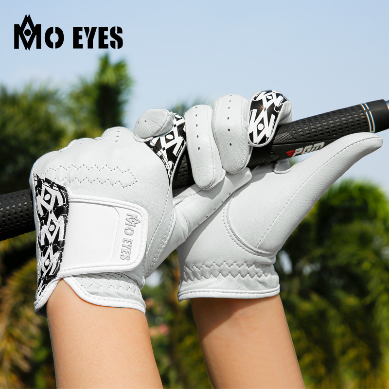 Găng tay golf nữ da cừu thật chống trượt thoáng khí Velcro — Cỡ 20