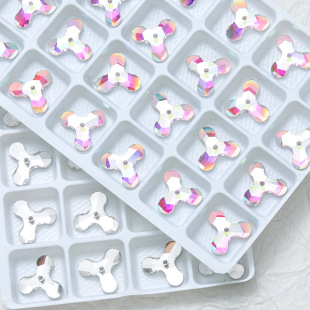 Flat bottom windmill dart glass hand sewing drill color double hole colorful AB crystal flat buckle rhinestone diy material wholesale